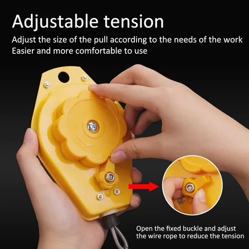 Vista 4 de Balanceador de resorte retráctil portaherramientas de 3 a 11.0 lbs de capacidad resistente para mantenimiento de línea de montaje industrial Equipo