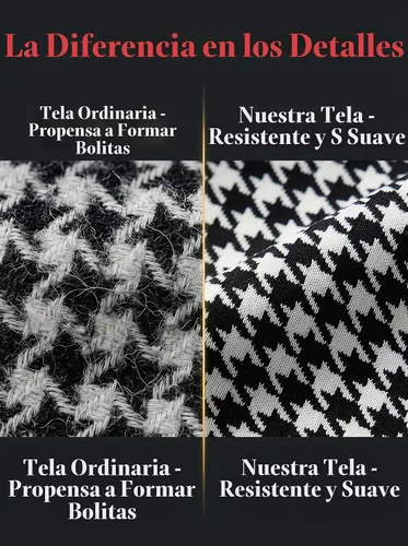 Vista 5 de LKOUS Traje de pantalón de pata de gallo para mujer, resistente a las Negro