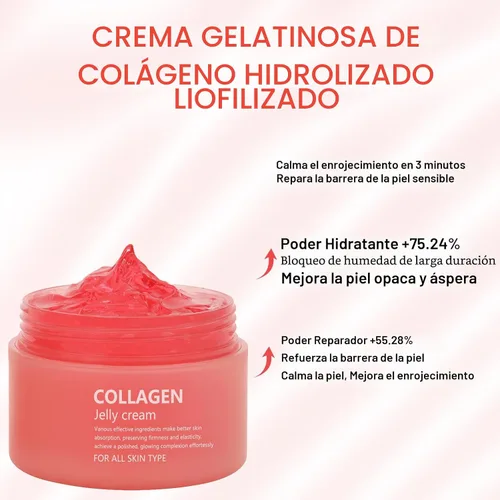 Vista 7 de Crema de Colágeno en Gel - Contiene Niacinamida y Colágeno Hidrolizado Liofilizado - Elasticidad e Hidratación - Reduce Líneas Finas y Opacidad