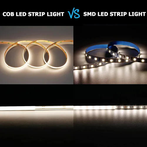 Vista 6 de GOMING Tira de luz LED COB DC de 12 V, blanco natural, 4000 K, IP65, impermeable, 16.4 pies (16.4 ft), 1560 LEDs CRI 93+, brillo uniforme, cinta