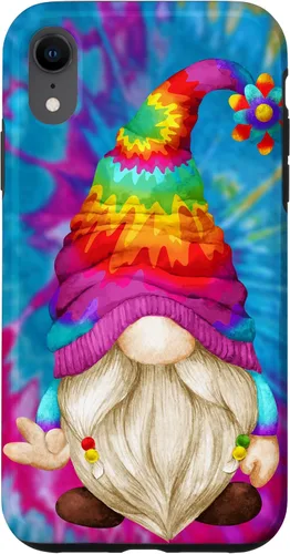 Vista 25 de Funda de gnomo de signo de paz para mujer, diseño de gnomo hippie de teñido anudado para iPhone 16