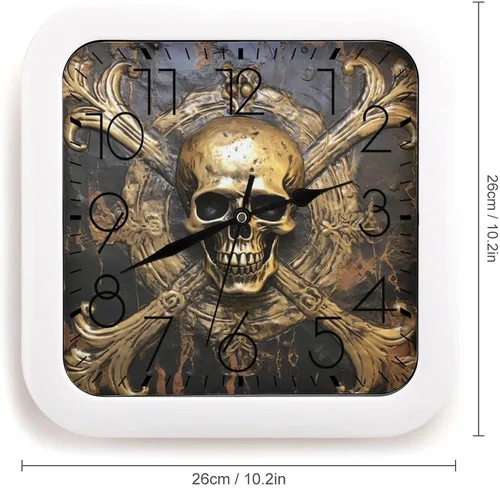 Vista 22 de 10" Square Modern Wall Clock,Different Heart Patterns Print Kitchen Clocks Wall Battery Operated,Silent Non Ticking Unique Funny Cute Wall Clock for