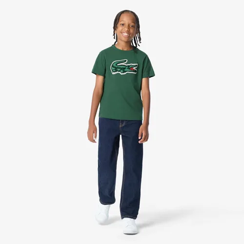 Vista 7 de Lacoste Camiseta unisex con estampado de cocodrilo bordado para adultos Verde