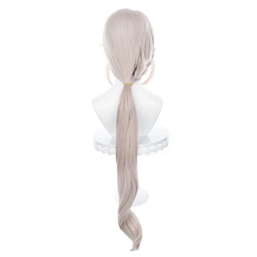 Vista 6 de Genshin Impact - Peluca de cosplay de anime con gorra de peluca gratis (Ayaka)