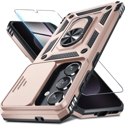 Vista 41 de Janmitta Funda compatible con Samsung Galaxy A16 5G/4G con Cubierta Deslizante Integrada para Lente de Cámara + Protector de Pantalla + Soporte