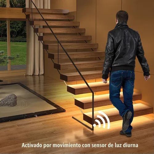 Vista 2 de Kit de Iluminación LED para Escaleras Activado por Movimiento con Sensor de Luz Diurna SSL-5616, Soporta hasta 16 Escalones × Tiras de Luces LED COB