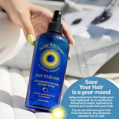 Vista 5 de Solar Recover All Natural Hair Leave-In Conditioner and Detangler Spray (paquete de 2) - Hidratante e hidratante para cabello dañado por el sol