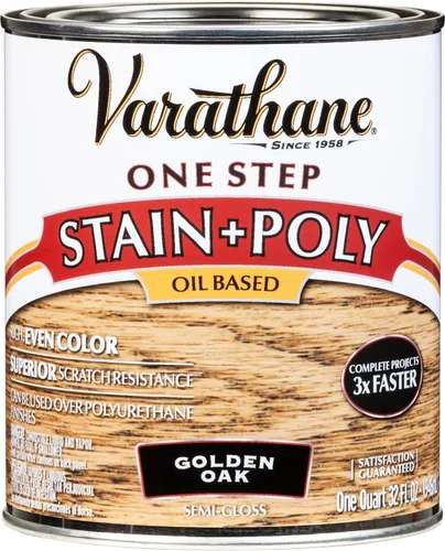 Vista 5 de Varathane 225243H Tinte de un paso a base de aceite + Poli, cuarto de galón, Nuez Americana Dorada