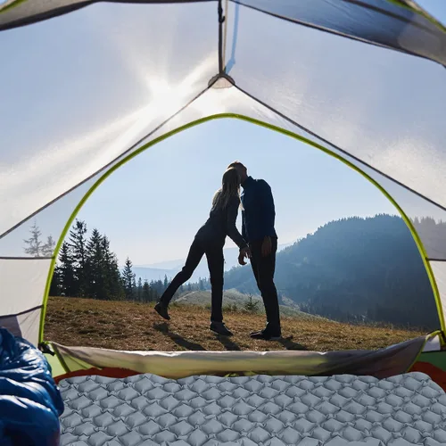 Vista 7 de Colchoneta de dormir ultraligera para acampar – Colchoneta ligera para mochileros – Colchón inflable y compacto