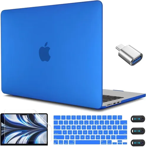 Vista 21 de CISSOOK para MacBook Air 13.6 M4 M3 M2 Funda 2025 2024 2022 Release, Carcasa Rígida de Plástico y Cubierta de Teclado y Adaptador USB para MacBook