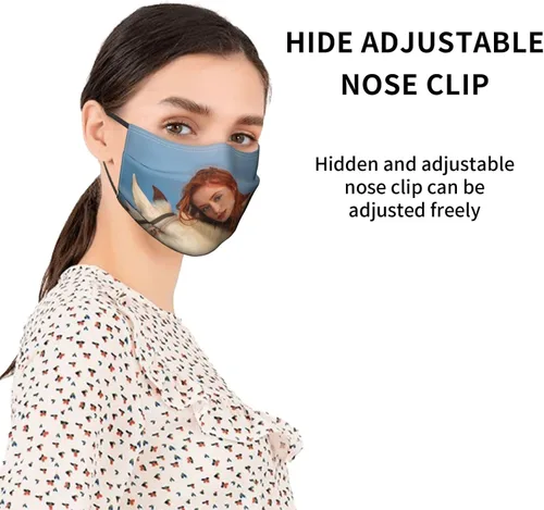 Vista 6 de Máscara facial personalizada con filtros de carbono, máscaras personalizadas con clip para la nariz, añade tu foto personalizada, texto, máscaras