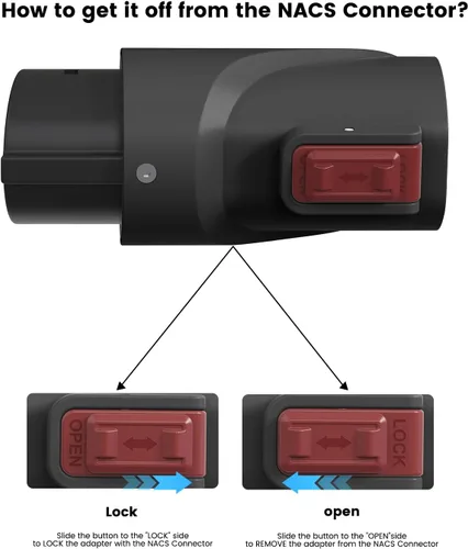 Vista 2 de Adaptador NACS a J1772, adaptador de carga de EV J1772 máximo de 80 amperios 250 V J1772 para cargador Tesla, compatible con conector de pared