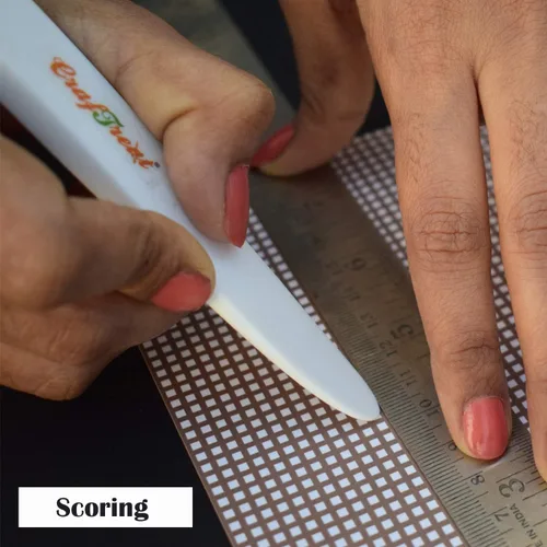 Vista 3 de CrafTreat Carpeta de hueso de teflón y herramienta de puntuación - Levantador - Marcador de papel para manualidades de papel, origami