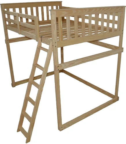 Vista 39 de Furniture Barn USA - Cama tipo loft de tamaño individual con escalera final, pintado de pino negro