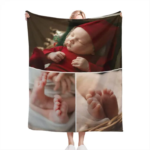 Vista 10 de Manta personalizada con foto, manta personalizada de franela polar para madre, padre, familia, amigos, amantes de mascotas, boda, día de San 1 Foto