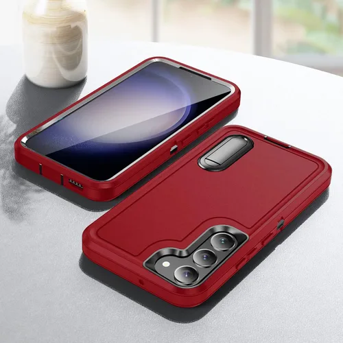 Vista 8 de BaHaHoues Funda para Samsung Galaxy S23+ Plus con soporte integrado, a prueba de golpes y caídas de grado militar para Galaxy S23 Plus (rojo/negro)