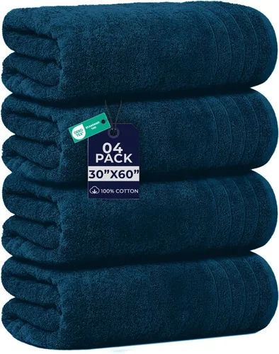 Vista 37 de DAN RIVER Paquete de 2 sábanas de baño de 35x70 pulgadas, sábanas de baño jumbo acanaladas para adultos, toallas grandes gruesas y absorbentes