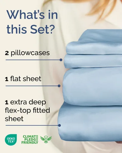 Vista 657 de Extra Deep Twin XL Sheet Set - 3 Piece College Dorm Room - White 01-Blanco