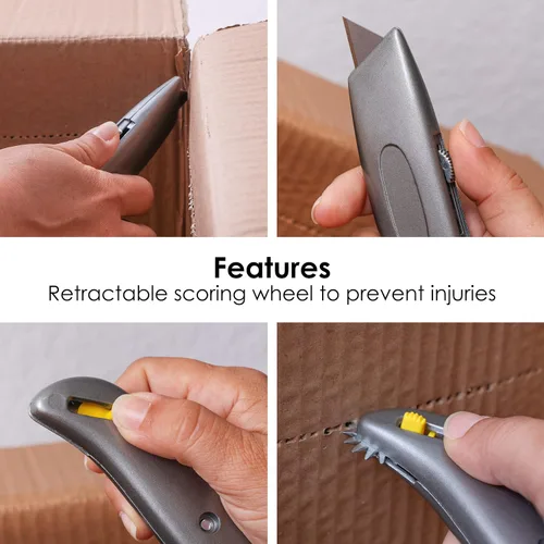Vista 7 de Cuchilla de Cuchillo Utilitario Dimensionador de Cartón 2 en 1 - Redimensionar/Reducir Cajas de Envío de Cartón