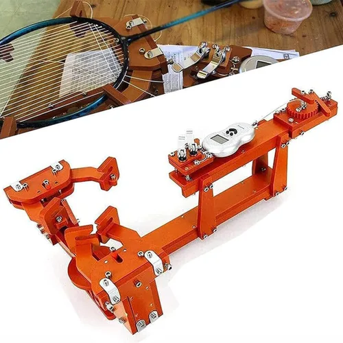 Vista 3 de Máquina de encordar raquetas de bádminton, máquina de roscar eléctrica de marco de raqueta de bricolaje, fija de 6 puntos, diseño inteligente