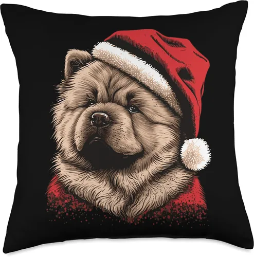 Vista 4 de Dark Chow Chow Dog Love Chow - Almohada de Navidad, 16 x 16 pulgadas, multicolor