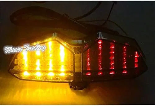 Vista 3 de Luz trasera trasera con marca E-Marked DOT, luces LED integradas para Yamaha YZF R6 2003 2004 2005 / R6S XTZ 250X 2006-2009 lente transparente
