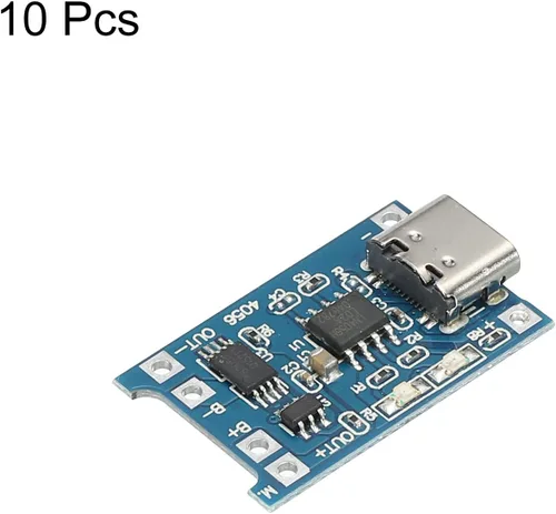 Vista 3 de MECCANIXITY Tipo-C USB 4.5-5.5V 1A Módulo de cargador de batería Placa de carga de doble protección Funciones Paquete de 10