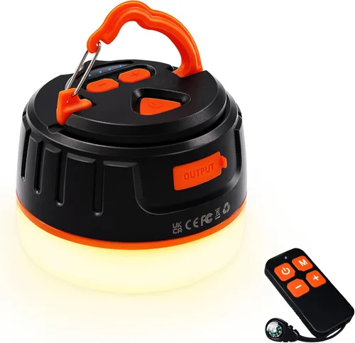 Vista 14 de Yonktoo Linterna de camping recargable, 300 horas de funcionamiento, 6400 mAh, IPX5 impermeable para tienda de campaña para camping, senderismo