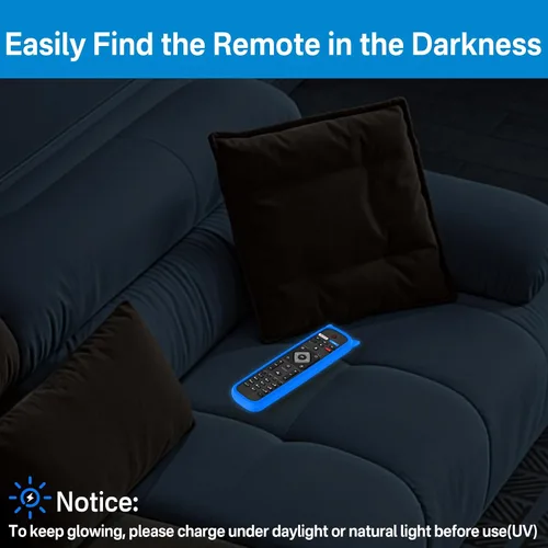 Vista 6 de NH500UP - Reemplazo de mando a distancia compatible con Philips TV Remote Reemplazo con cubierta azul brillante para NH500U NH500UW NH503UP
