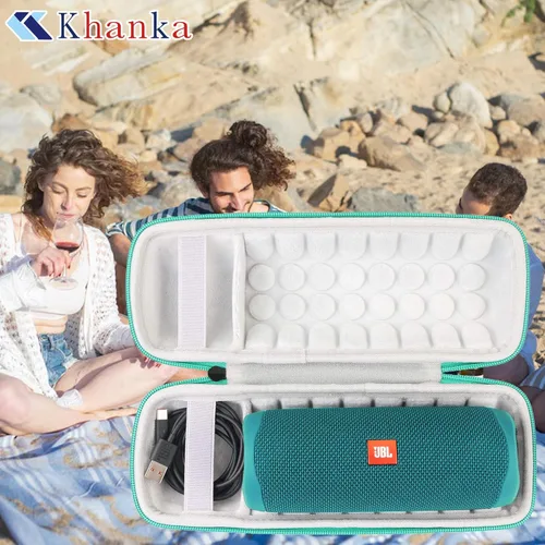 Vista 7 de Khanka Estuche rígido de viaje para altavoz Bluetooth impermeable JBL Flip Verde azulado