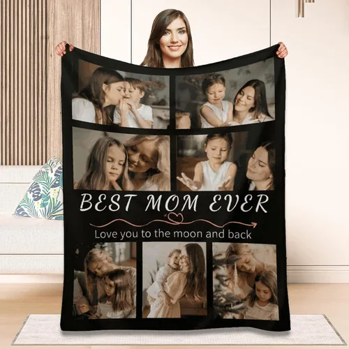 Vista 8 de Manta personalizada para el mejor papá, regalos personalizados para hombres, mantas personalizadas con fotos, texto para papá, marido, familia