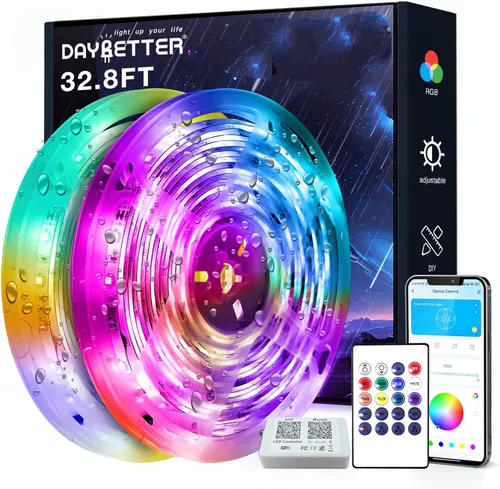 Vista 16 de DAYBETTER Tira de luces LED de 16.4 pies que cambian de color impermeable con control remoto