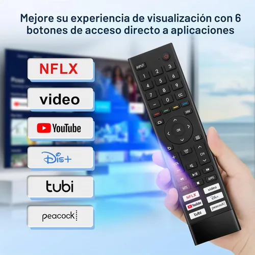 Vista 6 de Repuesto para control remoto Hisense Smart TV Universal para televisores inteligentes Android Hisense 4K UHD (no para Fire y Roku TV)