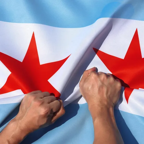 Vista 8 de Anley EverStrong Series - Bandera de la ciudad de Chicago de 3 x 5 pies resistente, rayas bordadas y cosidas, 4 filas de costuras de cerradura