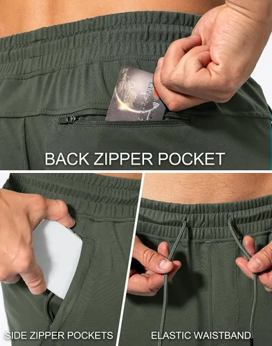 Vista 4 de G Gradual Pantalones deportivos para hombre con bolsillos con cierre y pantalones deportivos para correr y entrenar
