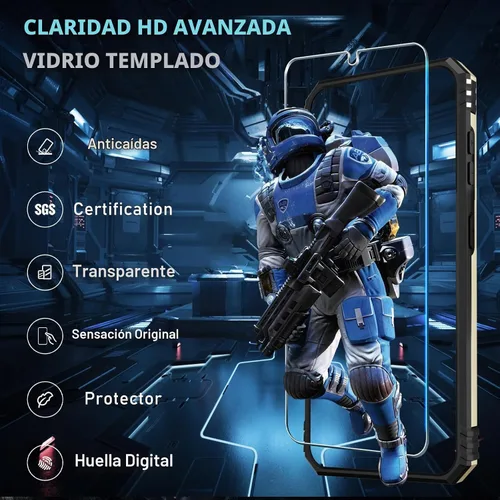 Vista 6 de Janmitta Funda compatible con Samsung Galaxy A36/A56 5G, funda integrada para lente de cámara deslizante + protector de pantalla + soporte de anillo