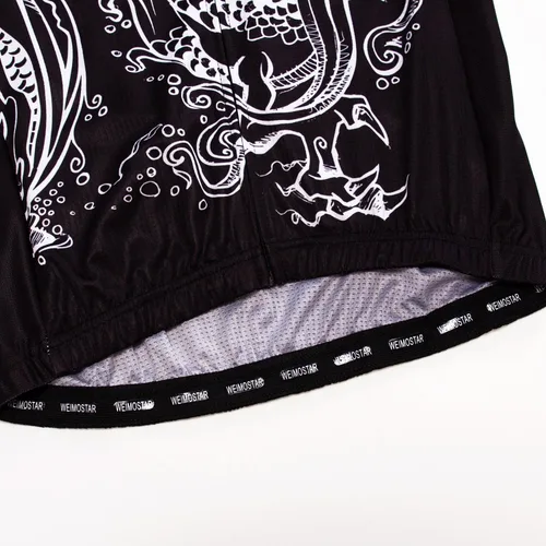 Vista 6 de Maillot de ciclismo para hombre, manga corta, ropa de bicicleta, tira antideslizante, cremallera completa, reflectante en la noche