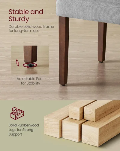 Vista 6 de VASAGLE Sillas de comedor, sillas Parsons con funda de tela extraíble, respaldo alto, para comedor y cocina, juego de 4, asiento grueso, 22.8 x 18.9