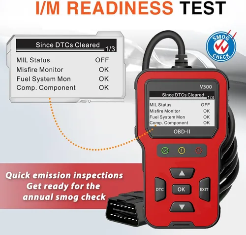 Vista 2 de OBD V300 2 escáner Check Engine Lector de código claro de datos en vivo Congelación Marco de preparación I/M Vehículo VIN Búsqueda de emisiones