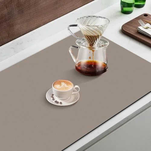 Vista 5 de Tapete de café súper absorbente para secar platos, tapete para barra de Caqui
