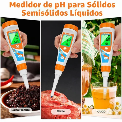 Vista 3 de UIUZMAR Medidor de pH inteligente para alimentos Kit de prueba de pH para masa madre y masa de pan Professional Spear Sensor Food Tester Digital