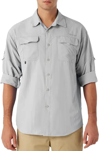 Vista 19 de NAVISKIN Camisas de pesca con protección solar UPF 50+ de manga larga para hombre, PFG para senderismo, viajes, campamento