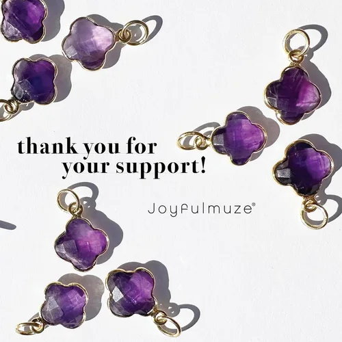 Vista 72 de Genuine Gemstone Necklace, Carved Four Leaf Clover Shape, Amethyst, Moonstone, Amazonite, Tourmaline, Labradorite, 925 Sterling Silver Jewelry