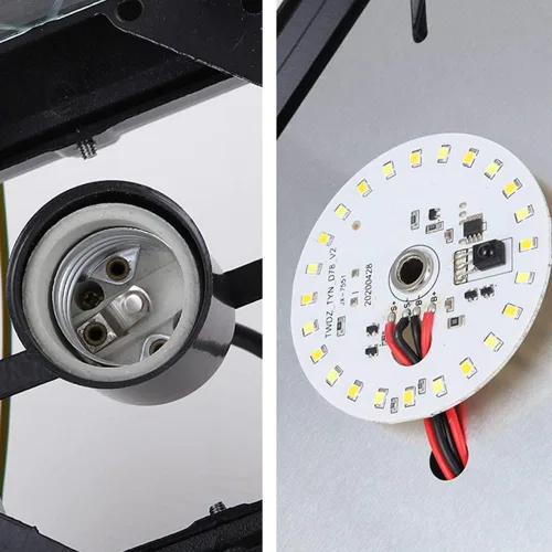 Vista 6 de Luces de poste al aire libre, luz solar nórdico IP55 para exteriores, impermeable, luz de jardín para el hogar, valla de puerta, luz de jardín Latón