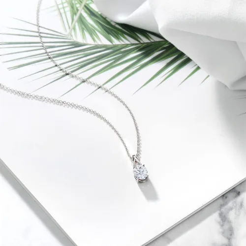 Vista 69 de Gem Stone King Collar de plata de ley 925 con piedra natal ovalada de 0.354 x 0.276 in Collar con colgante solitario para mujer Con cadena