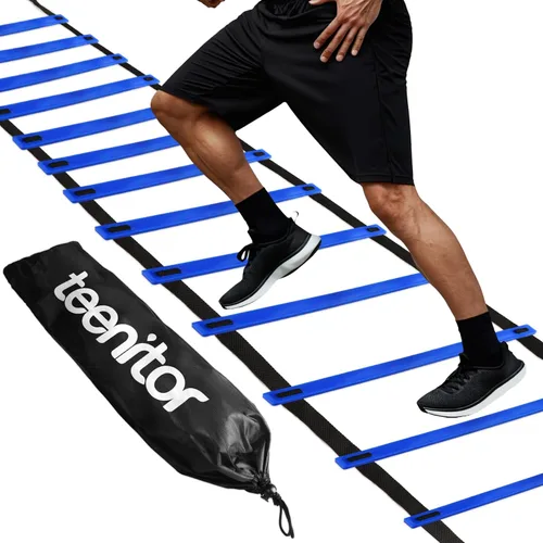 Vista 9 de Teenitor Escalera de agilidad Escalera de velocidad para fútbol, velocidad, fútbol, fitness, entrenamiento de pies, bolsa de transporte