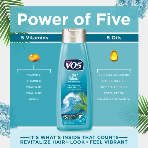 Vista 4 de VO5 Ocean Refresh Champú de hierbas - Tamaño 12.5oz