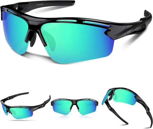 Vista 13 de Lentes de sol polarizados deportivos para hombres y mujeres, protección UV400 para correr, ciclismo, pesca, senderismo, TR90