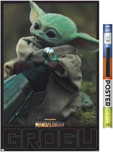 Vista 15 de Trends International Star Wars: The Mandalorian Season 2 - Póster de pared Grogu, 22.4 pulgadas de largo x 14.7 pulgadas, versión enmarcada