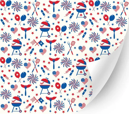 Vista 11 de HTV4U Vinilo de transferencia de calor con estampado American Theme (4 de julio, 13.5 x 12 pulgadas), vinilo para planchar, papel de transferencia